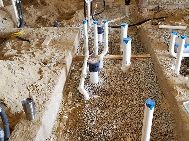 Underground commercial plumbing